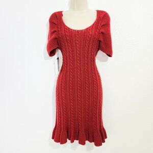 McQueen ST J0HN Ralph Lauren Reminiscent Red Cable Knit Sweater VALENTINES Dress